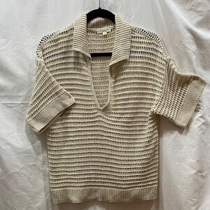 Max Studio Cream V-Neck Knit Sweater